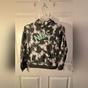 Children's Nike Black and White Tie-Dye Hoodie